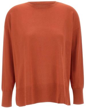 Elena Miro Side-Slit Sweater - Orange