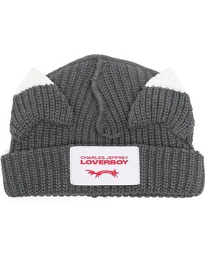 Charles Jeffrey Ears-Detailed Beanie - Grey
