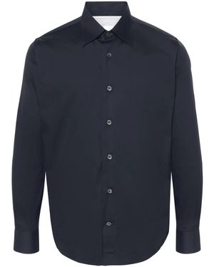 Eleventy Pointed-Collar Shirt - Blue