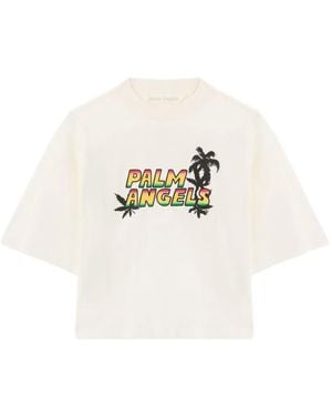Palm Angels Sunset Graphic Boxy T-Shirt - White