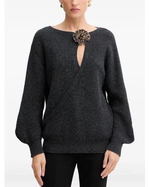 SIMONA CORSELLINI Pullover Mit Applikation - Schwarz