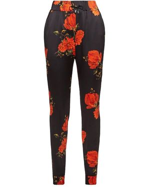 Philipp Plein Jogging Trousers Flowers Print" - Red
