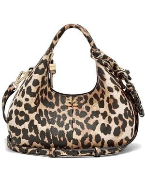 Ganni Leopard-Print Tote Bag - Metallic