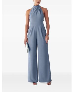 BWLDR Halterneck Jumpsuit - Blue
