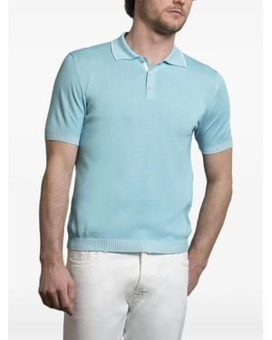 Moorer Poloshirt Met Korte Mouwen - Blauw