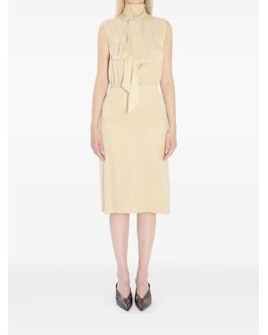 Gucci Scarf-Detail Jacquard-Pattern Mini Dress - Natural