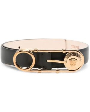 Versace Medusa Safety-Pin Belt - White