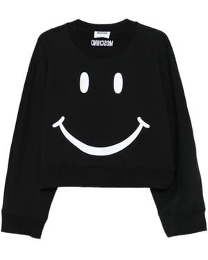 Moschino フェイスプリント スウェットシャツ - ブラック