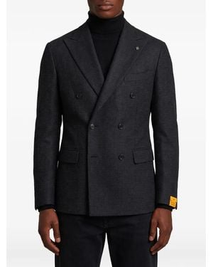 Tagliatore New York Houndstooth-Pattern Blazer - Black