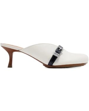 Ganni Mules Con Fibbia - Bianco