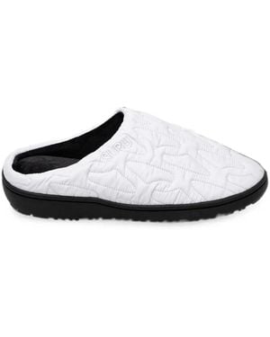 SUBU Quilted Logo-Embroidered Mules - White
