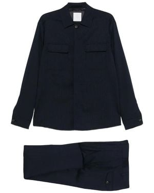 Eleventy Textured Suit - Blue