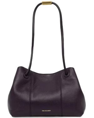 Trussardi Orbita Logo-Stamp Shoulder Bag - Purple