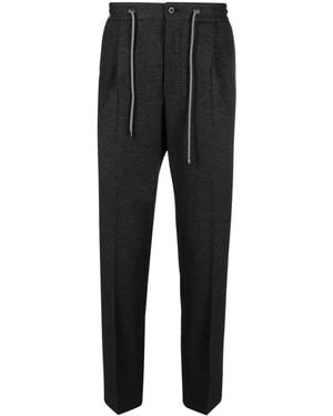 Corneliani Drawstring Tapered-Leg Trousers - Black