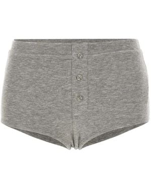 Entire studios Booty Buttons-Ribbed Shorts - Grey