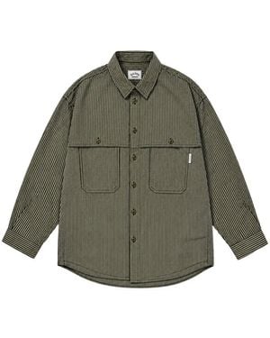 Kappy Stripe-Print Pocket Shirt - Green