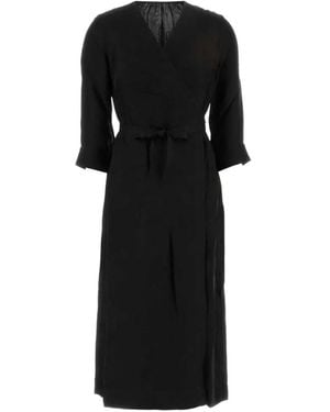 Uma Wang Anthea Wrap Midi Dress - Black