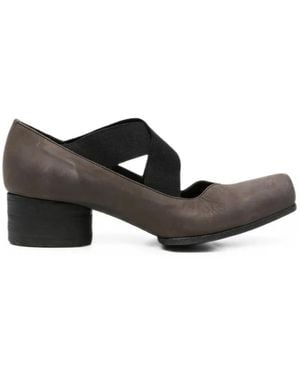 Uma Wang Cross-Strap Square-Toe Pumps - Black