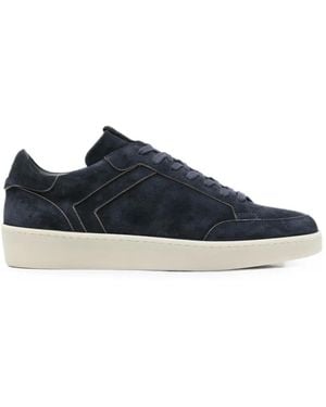 Canali Baskets En Daim À Empiècements - Blue