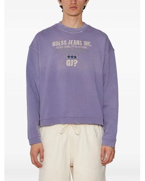 Guess Crew-Neck Sweatshirt - Purple