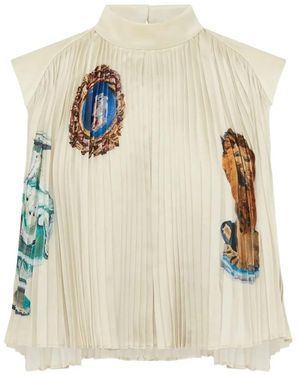 ALÉMAIS Orazio Pleated Top - Natural