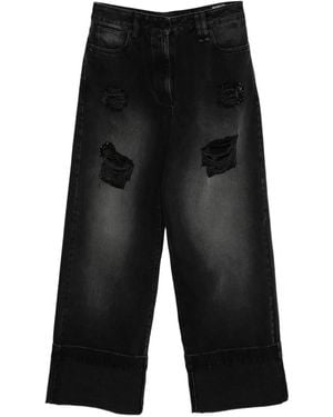 Simone Rocha Embellished Straight-Leg Jeans - Black