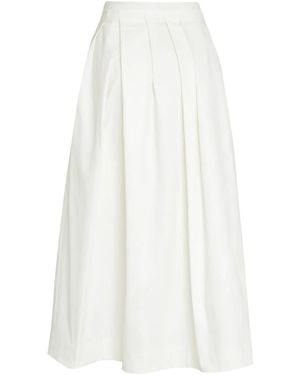 Gloria Coelho Falda midi con vuelo - Blanco