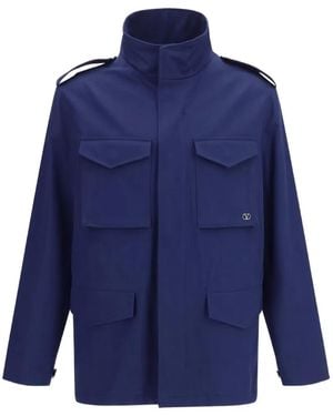 Valentino Garavani Vlogo Signature Epaulette Jacket - Blue