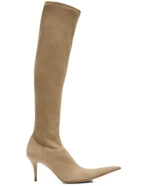 Acne Studios Stretch Suede Boots - White