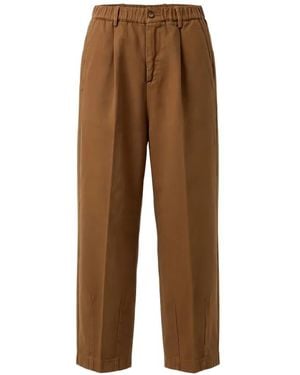 Bonheur Pantalon Plissé À Taille Élastiquée - Brown