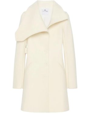 Courreges Asymmetrical-Collar Coat - White