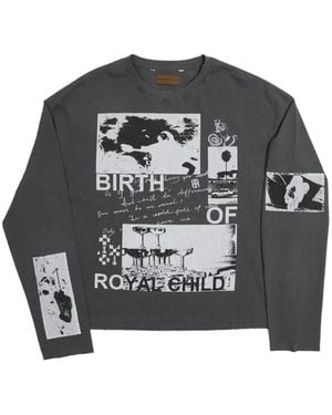 BIRTH OF ROYAL CHILD Graphic-Print Long-Sleeve Sweatears - Grey