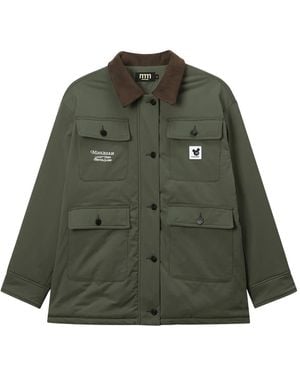 Mini Cream Buttoned Pocket Jacket - Green
