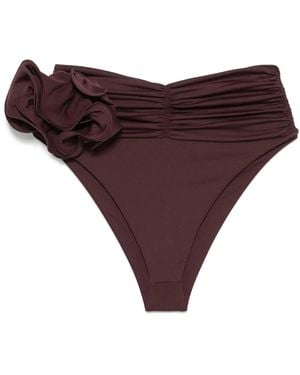 Magda Butrym Floral-Appliqué Bikini Bottoms - Purple