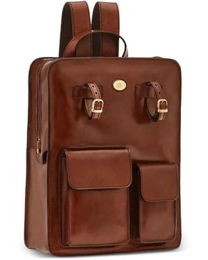 The Bridge Story Buckle-Strap Flap-Pocket Backpack - Brown