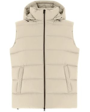 Herno Hooded Quilted Gilet - Natural