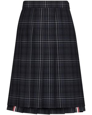 Thom Browne Minijupe Plissée À Carreaux - Blue
