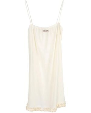 Miu Miu Besticktes Marocain Kleid - Weiß
