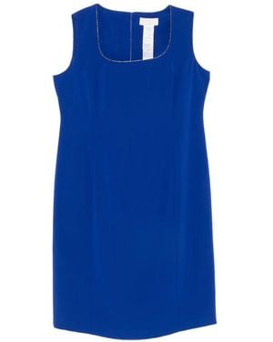 Marina Rinaldi Tabarin Crystal-Trimmed Sleeveless Midi Dress - Blue
