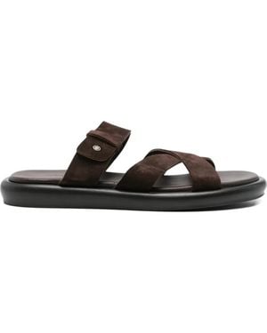 JOHN HARRISON Suede Crossover Sandals - Black