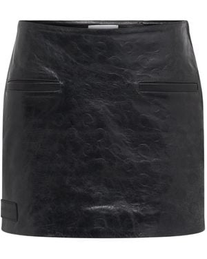 Marine Serre Glossy Moon Leather Skirt - Black