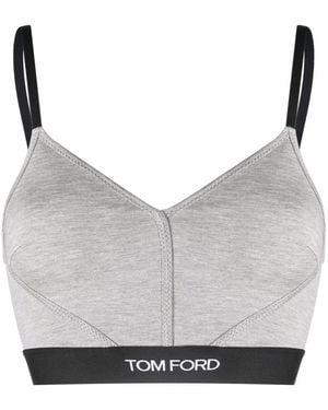 Tom Ford Stretch-modal Crop Top - Grey