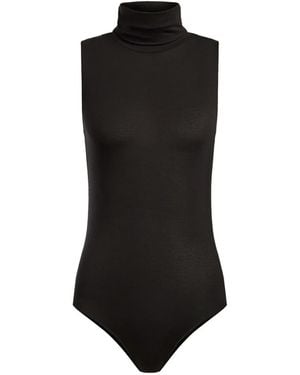 12 STOREEZ Turtleneck Sleeveless Bodysuit - Black