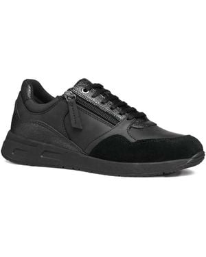 Geox Baskets En Cuir À Zips - Noir