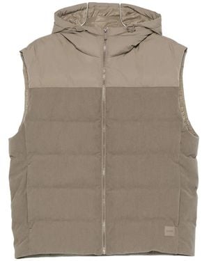 BOSS Hooded panelled gilet - Marrón
