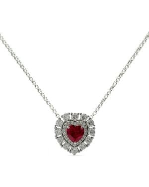 Juwelina Paris Ember Ruby Necklace - White