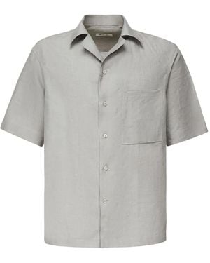 Loro Piana Camicia A Maniche Corte Con Taschino - Grigio