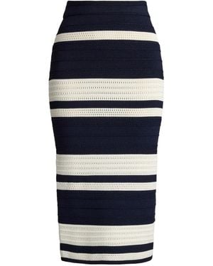 Ralph Lauren Striped Textured Ferris Skirt - Black