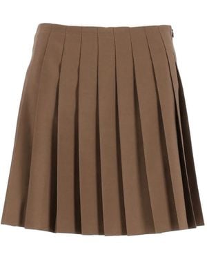 MM6 by Maison Margiela Pleated Mini Skirt - Brown