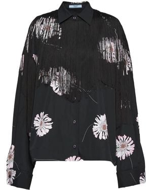 Prada Rose Fring Shirt - Black